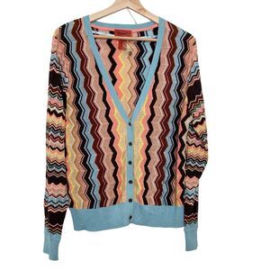 Missoni Target Women's Multicolor Chevron Button Front Cardigan Size XL NWT